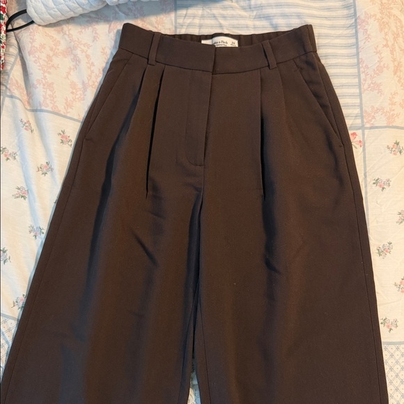 Abercrombie & Fitch Navy and Brown Wide Leg Trousers - Picture 3 of 5